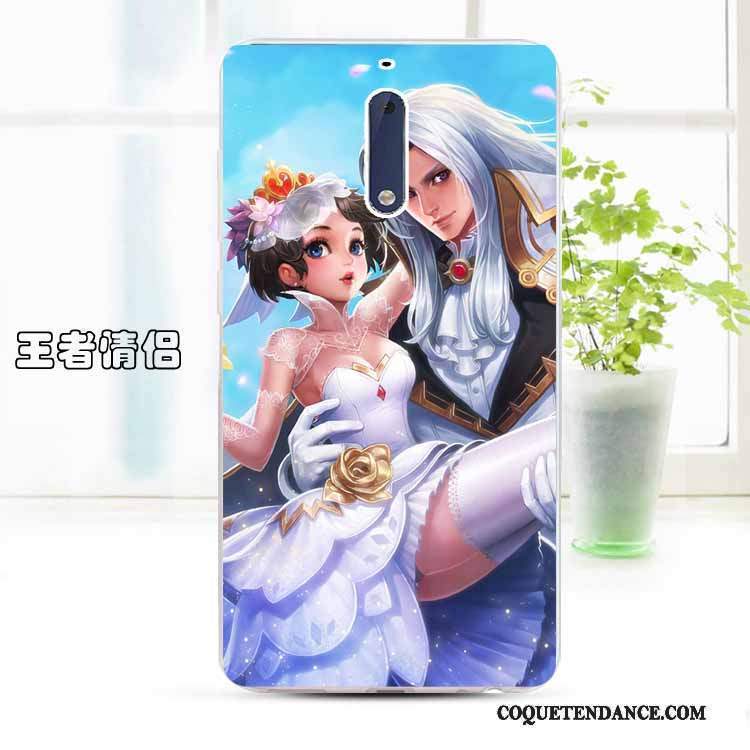 Nokia 5 Coque Dessin Animé Protection Jaune Transparent Étui