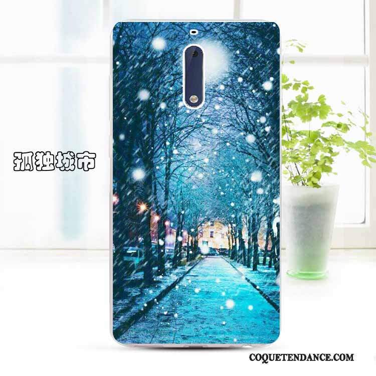 Nokia 5 Coque Dessin Animé Protection Jaune Transparent Étui