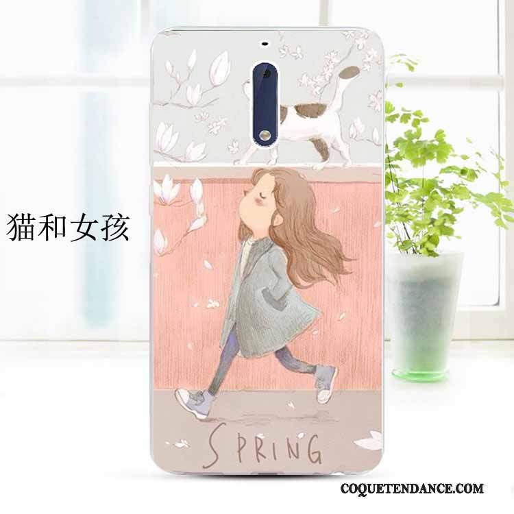 Nokia 5 Coque Dessin Animé Protection Jaune Transparent Étui