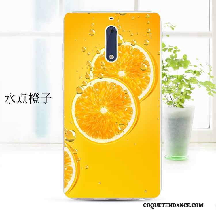 Nokia 5 Coque Dessin Animé Protection Jaune Transparent Étui