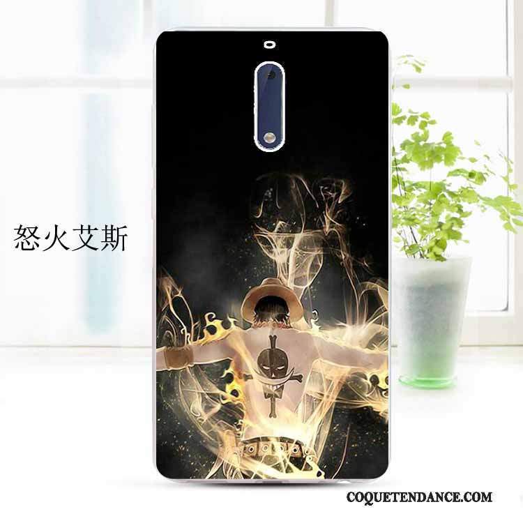 Nokia 5 Coque Dessin Animé Protection Jaune Transparent Étui