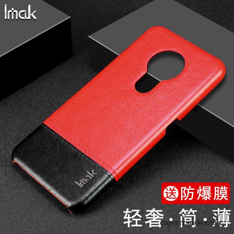 Nokia 6.2 Coque Étui En Cuir Rouge Simple Protection