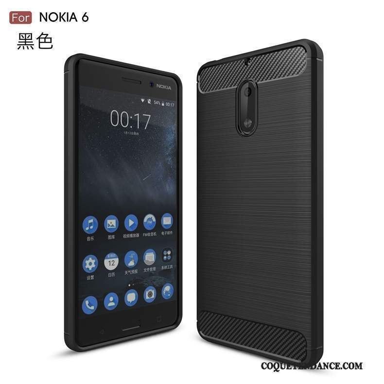 Nokia 6 Coque Incassable Silicone Modèle Fleurie Fibre