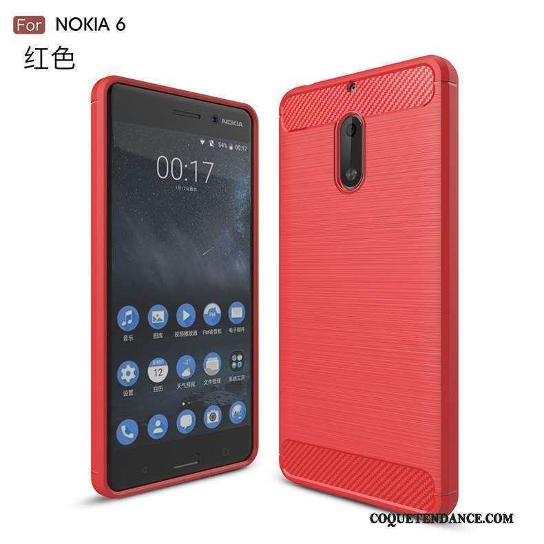 Nokia 6 Coque Incassable Silicone Modèle Fleurie Fibre