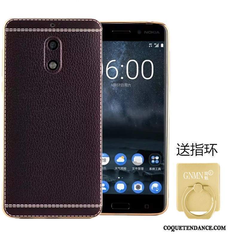 Nokia 6 Coque Modèle Fleurie Fluide Doux Protection Étui