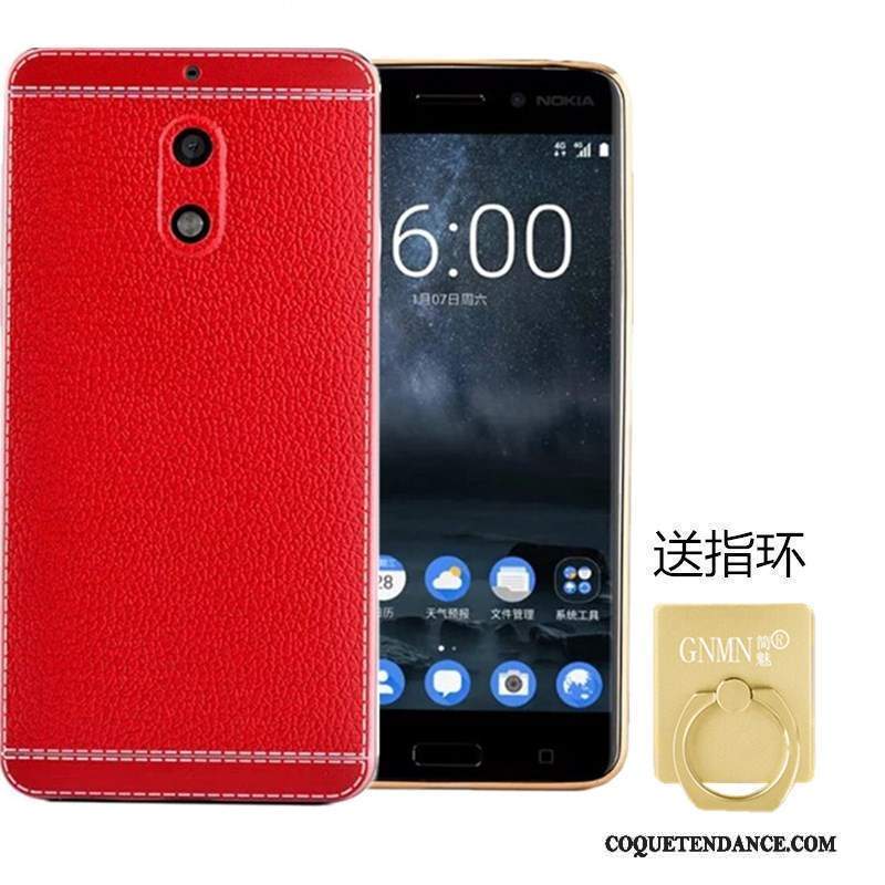 Nokia 6 Coque Modèle Fleurie Fluide Doux Protection Étui