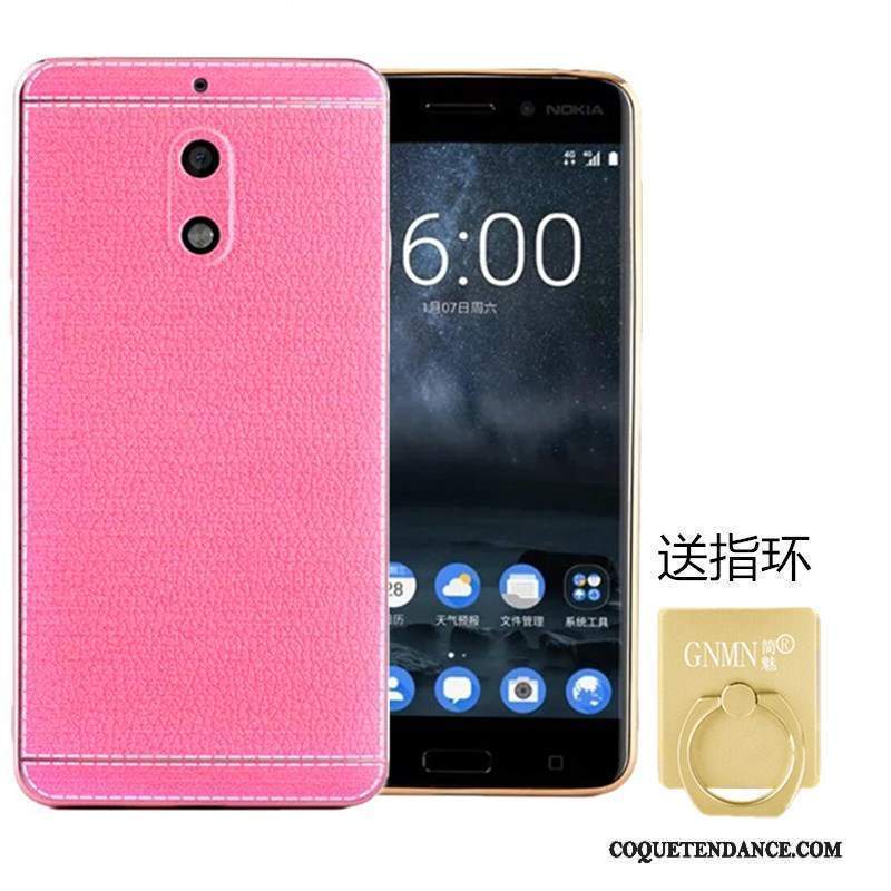 Nokia 6 Coque Modèle Fleurie Fluide Doux Protection Étui