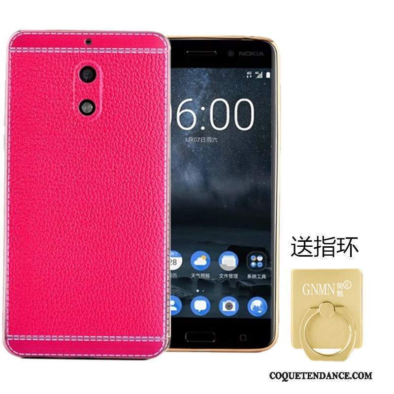 Nokia 6 Coque Modèle Fleurie Fluide Doux Protection Étui