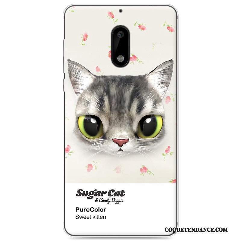 Nokia 6 Coque Tout Compris De Téléphone Dessin Animé Chat Jaune