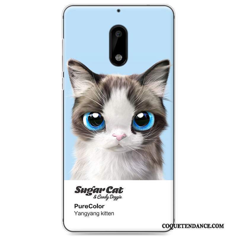 Nokia 6 Coque Tout Compris De Téléphone Dessin Animé Chat Jaune