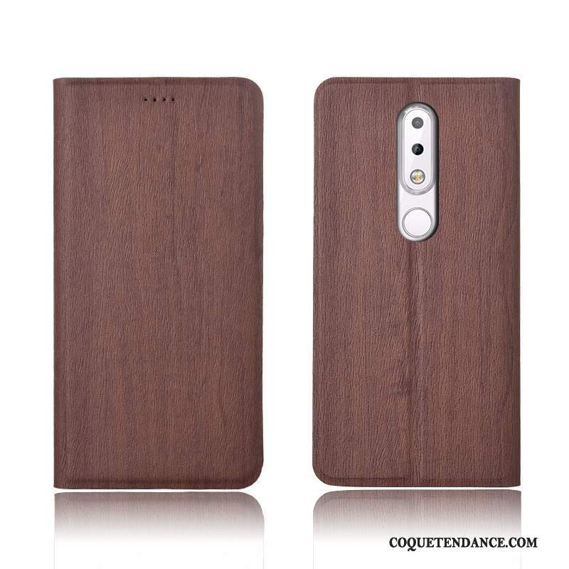 Nokia 7.1 Coque Protection Arbres Étui En Cuir Silicone Incassable