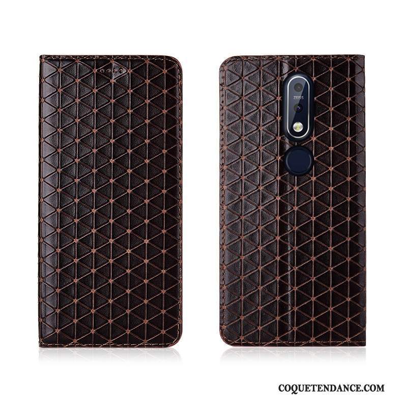 Nokia 7.1 Coque Étui En Cuir Protection Fluide Doux Incassable Silicone