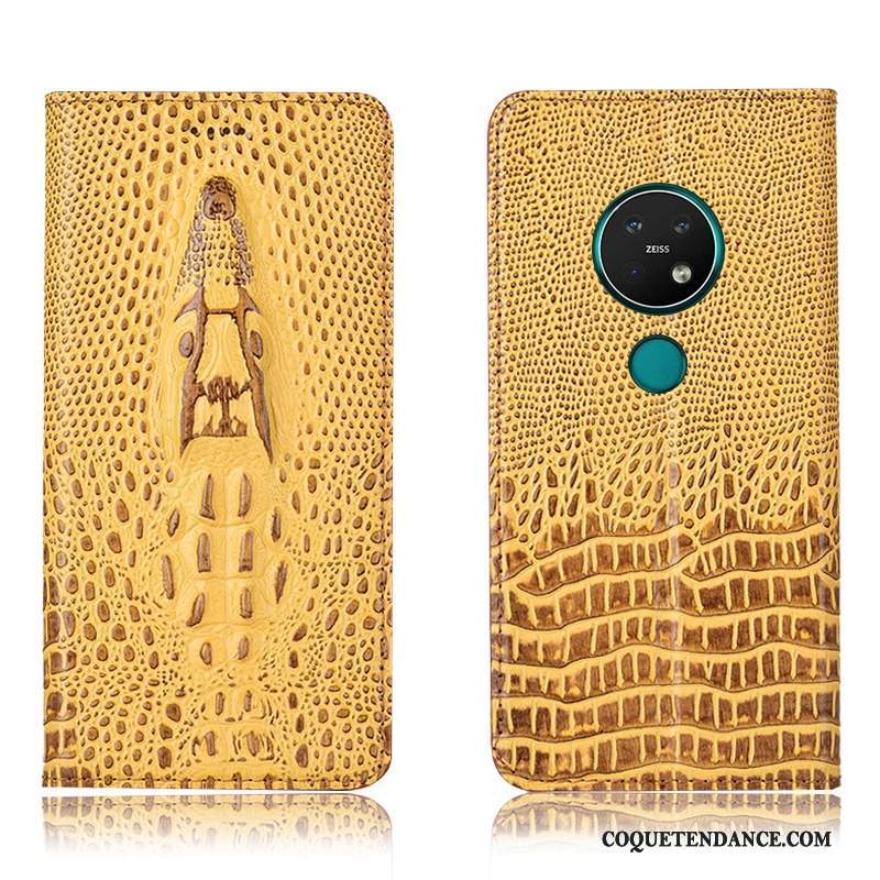 Nokia 7.2 Coque De Téléphone Housse Étui En Cuir Incassable Crocodile