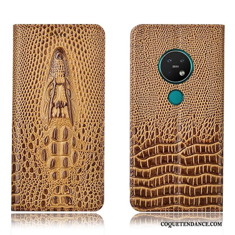 Nokia 7.2 Coque De Téléphone Housse Étui En Cuir Incassable Crocodile