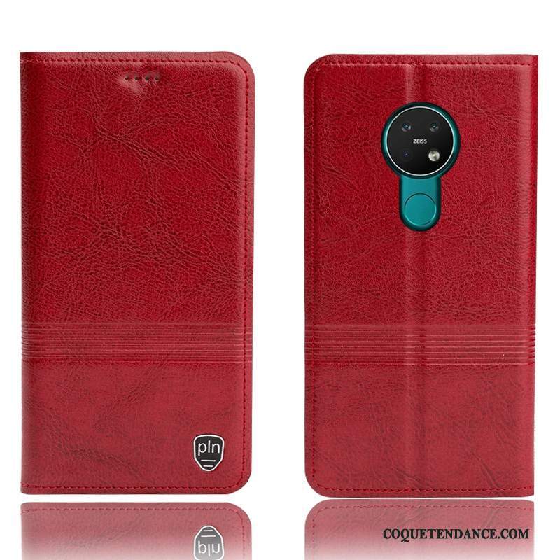 Nokia 7.2 Coque De Téléphone Tout Compris Rouge Étui En Cuir Housse