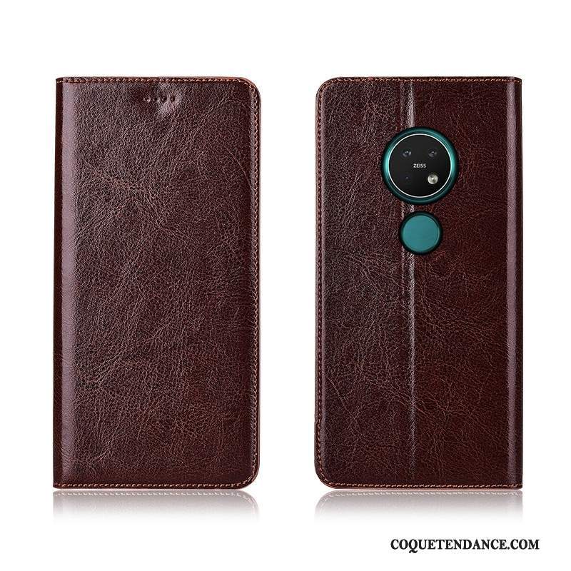 Nokia 7.2 Coque Fluide Doux Bleu Housse Étui En Cuir Modèle Fleurie