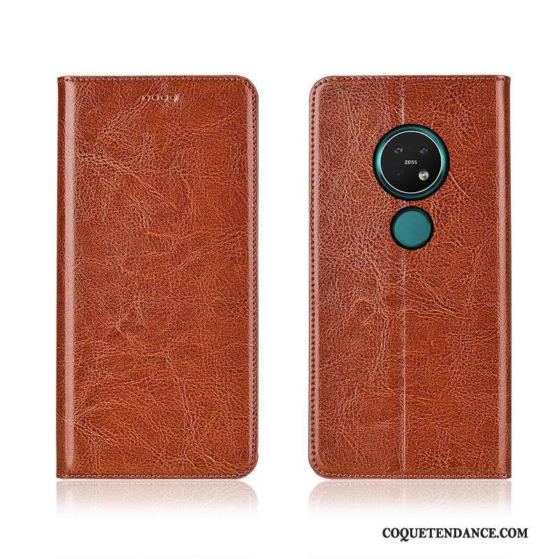 Nokia 7.2 Coque Fluide Doux Bleu Housse Étui En Cuir Modèle Fleurie