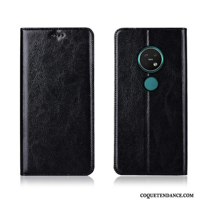 Nokia 7.2 Coque Fluide Doux Bleu Housse Étui En Cuir Modèle Fleurie