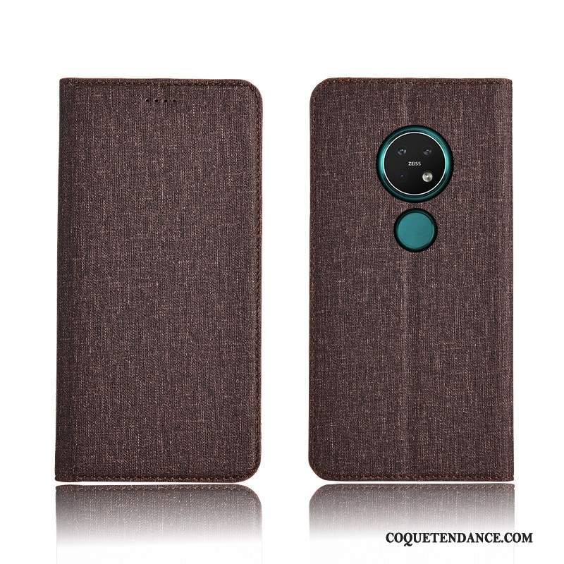 Nokia 7.2 Coque Housse Lin Simple Étui Protection