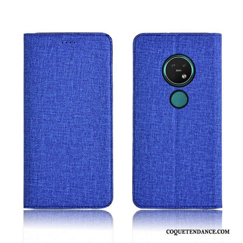 Nokia 7.2 Coque Housse Lin Simple Étui Protection