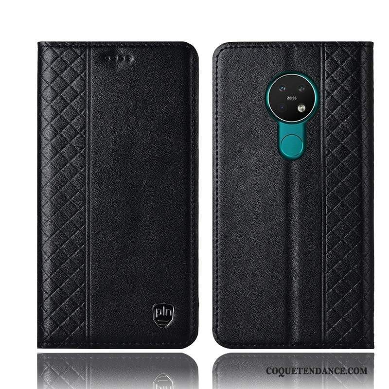 Nokia 7.2 Coque Noir Étui En Cuir Protection Incassable Housse