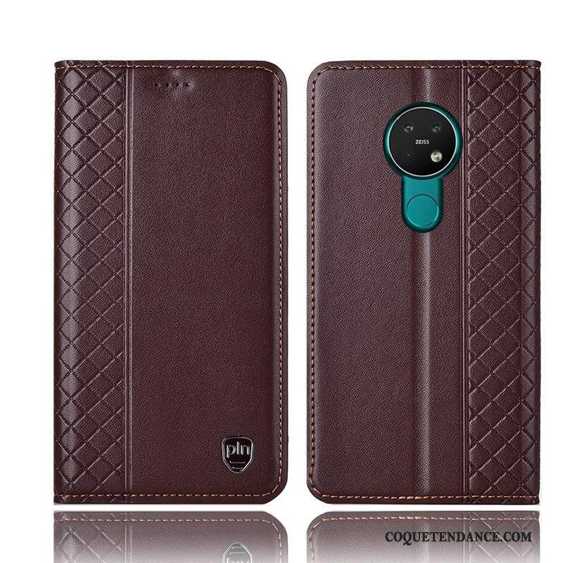 Nokia 7.2 Coque Noir Étui En Cuir Protection Incassable Housse