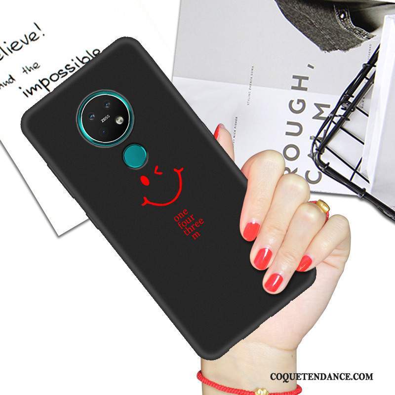 Nokia 7.2 Coque Simple Noir Protection Étui Amour