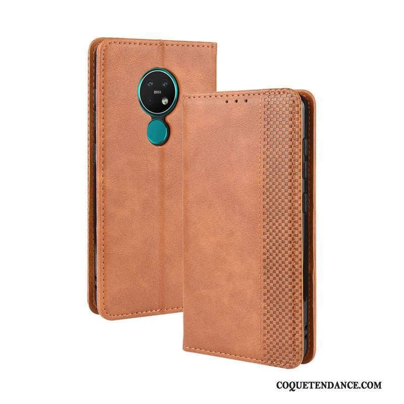 Nokia 7.2 Coque Vintage Magnétisme Portefeuille De Téléphone Étui