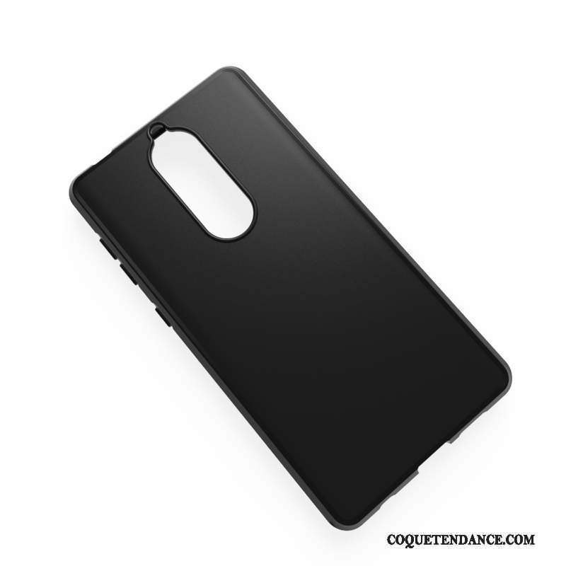 Nokia 7 Coque Silicone Transparent Créatif Fluide Doux Noir