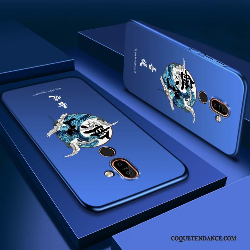 Nokia 7 Plus Coque De Téléphone Délavé En Daim Bleu Créatif Personnalité