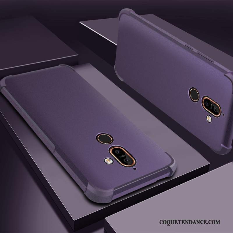 Nokia 7 Plus Coque Protection Violet Incassable Silicone