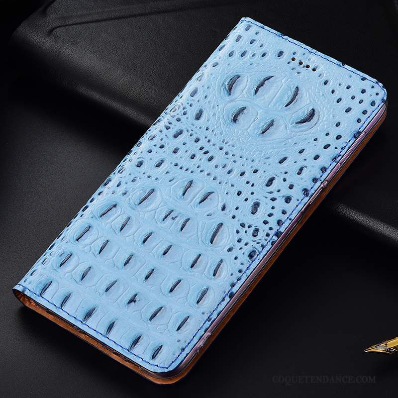 Nokia 8.1 Coque Cuir Véritable Incassable Protection Crocodile Étui