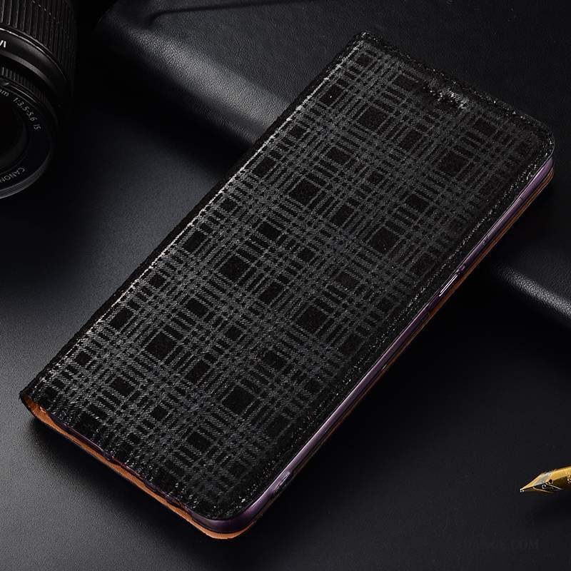 Nokia 8.1 Coque Incassable Protection Étui Cuir Véritable Velours