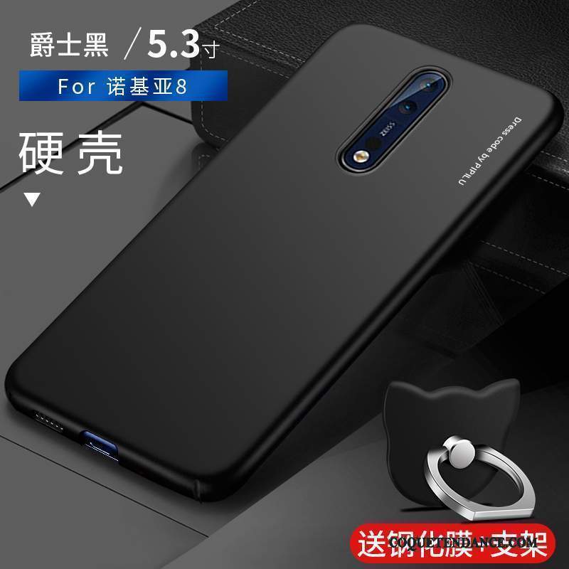 Nokia 8 Coque Difficile Étui Noir De Téléphone Protection