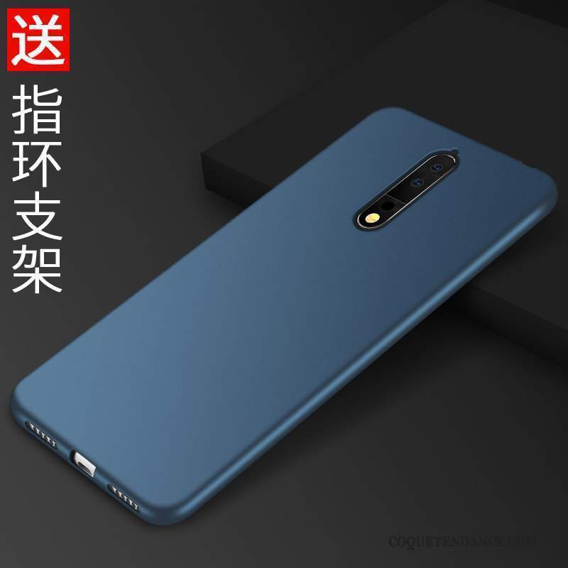 Nokia 8 Coque Délavé En Daim Personnalité Bleu Marin Protection