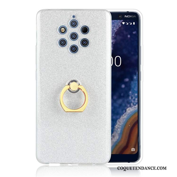 Nokia 9 Pureview Coque Anneau Rose Gris Fluide Doux De Téléphone