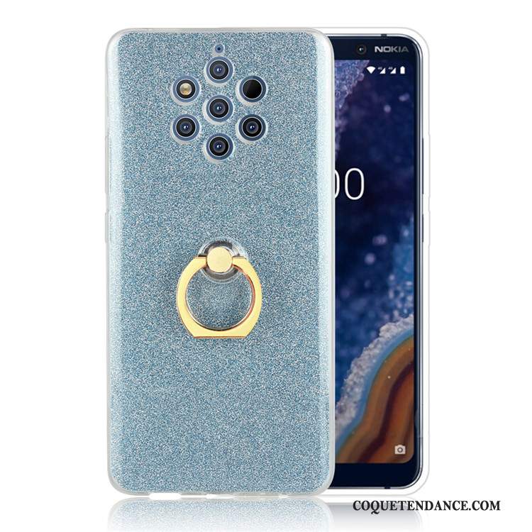 Nokia 9 Pureview Coque Anneau Rose Gris Fluide Doux De Téléphone