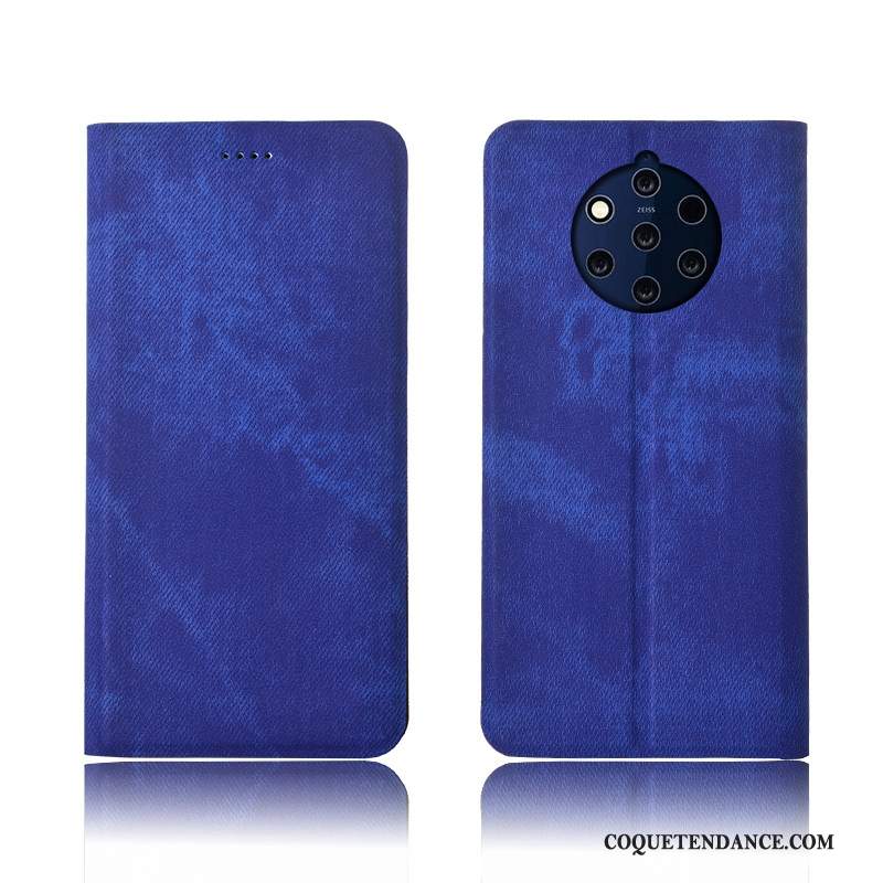 Nokia 9 Pureview Coque Tout Compris Étui En Cuir Protection Incassable Denim