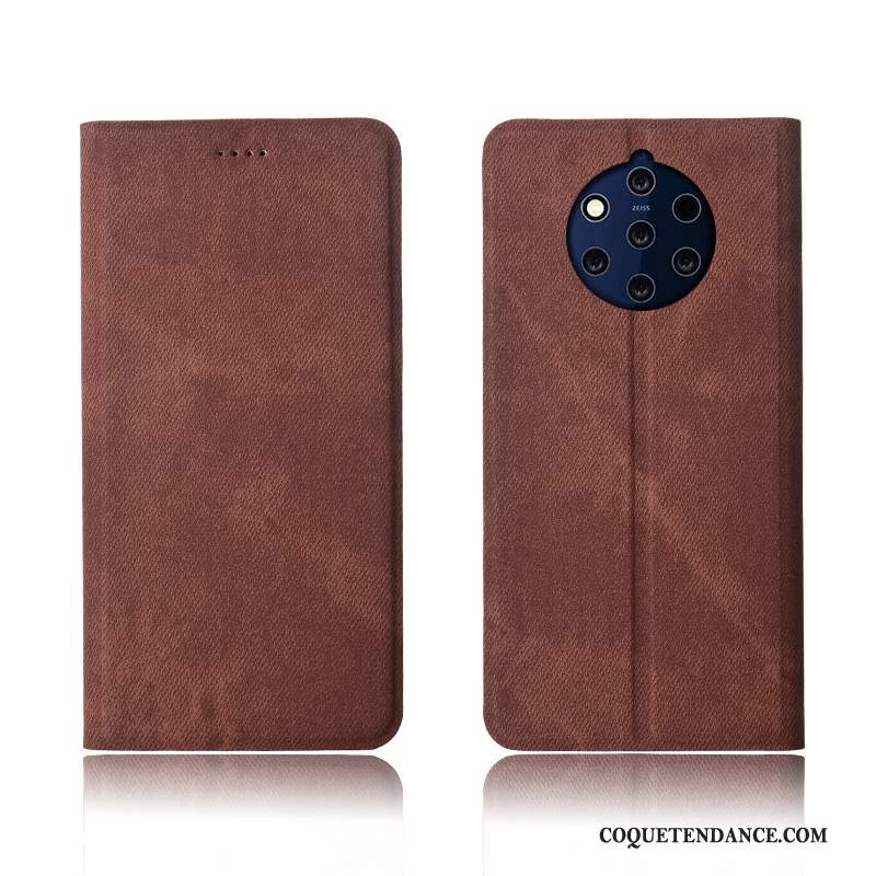 Nokia 9 Pureview Coque Tout Compris Étui En Cuir Protection Incassable Denim