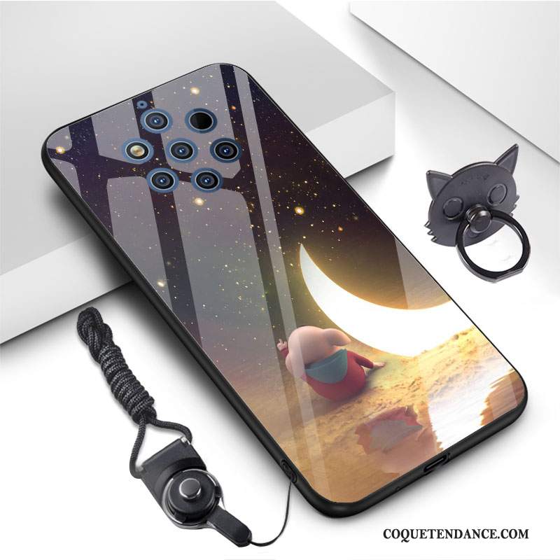 Nokia 9 Pureview Coque Verre Trempé Charmant Fluide Doux De Téléphone Dessin Animé