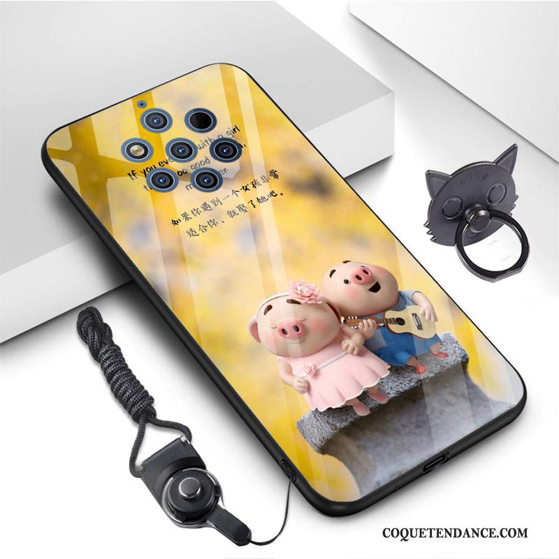 Nokia 9 Pureview Coque Verre Trempé Charmant Fluide Doux De Téléphone Dessin Animé