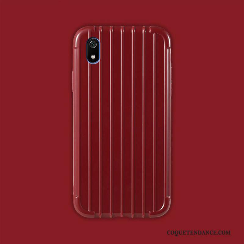 Redmi 7a Coque Fluide Doux Simple Net Rouge Protection Incassable