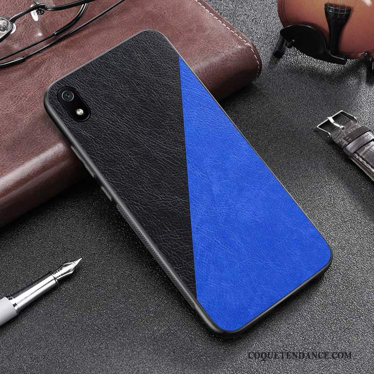 Redmi 7a Coque Silicone Similicuir Bleu Protection Personnalité