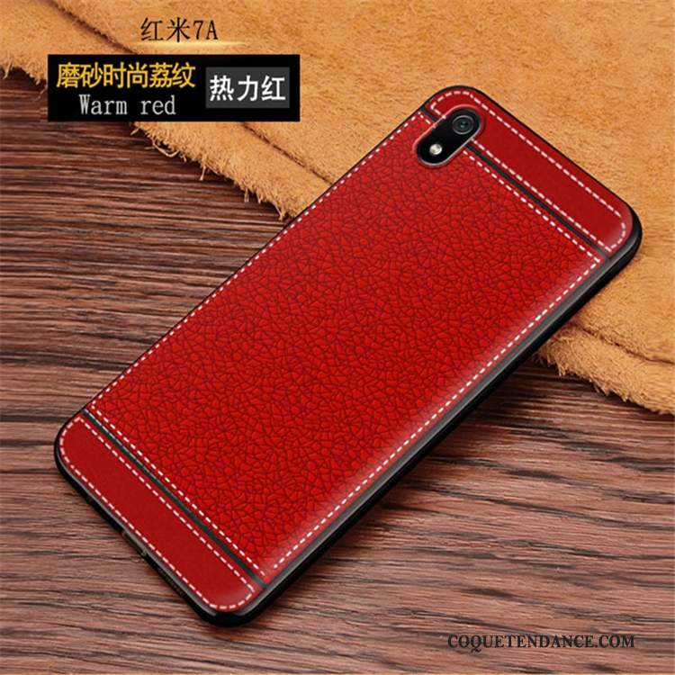 Redmi 7a Coque Simple Protection Net Rouge Fluide Doux