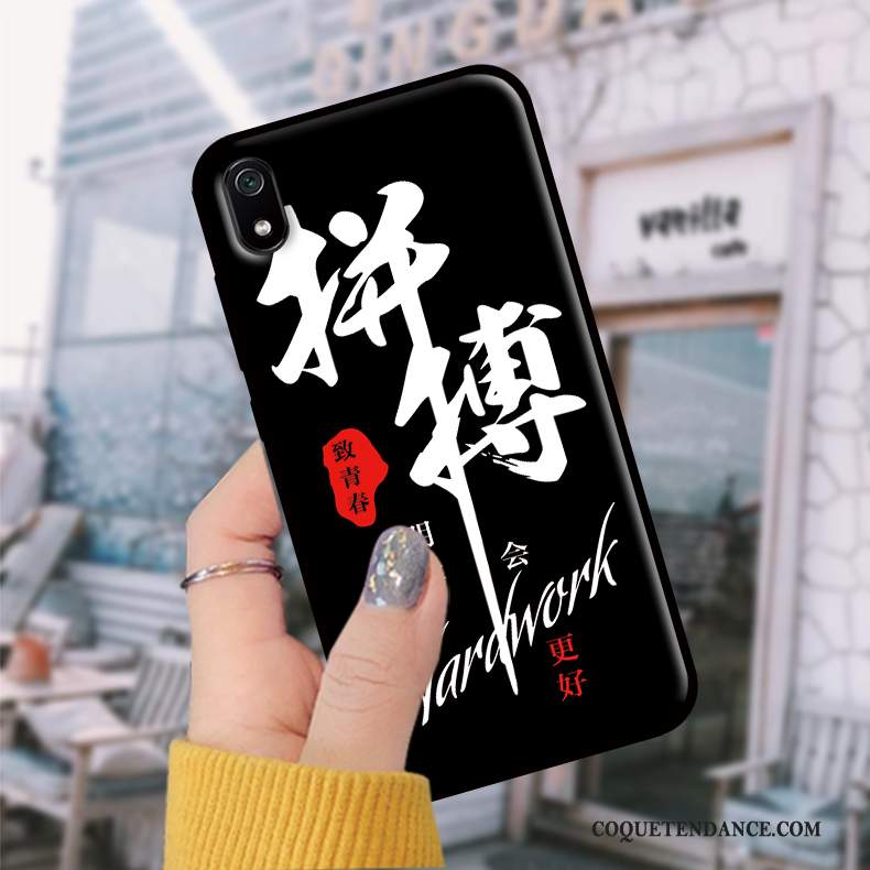Redmi 7a Coque Étui Rouge Noir Étudiant Tempérer