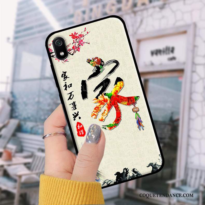 Redmi 7a Coque Étui Rouge Noir Étudiant Tempérer