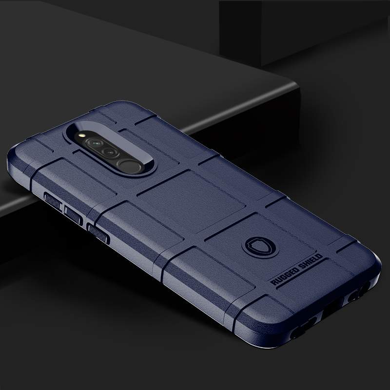 Redmi 8 Coque Délavé En Daim Incassable Noir Protection