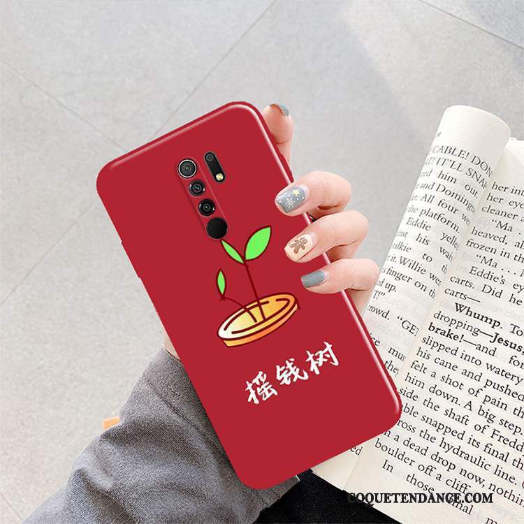 Redmi 9 Coque Rouge Incassable Créatif Mode Vert