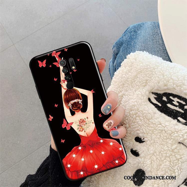 Redmi 9 Coque Rouge Incassable Créatif Mode Vert