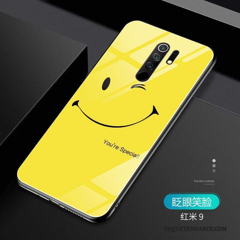 Redmi 9 Coque Souriant Verre Petit De Téléphone